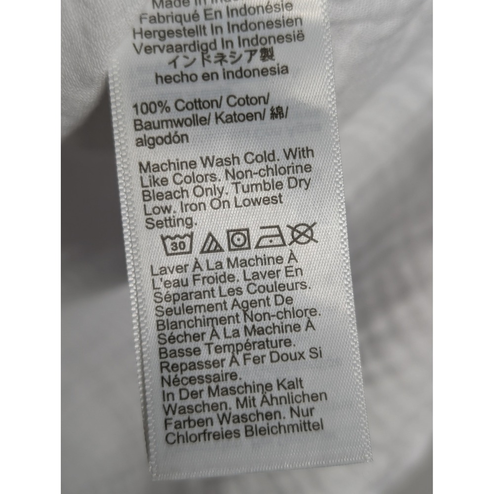 J.Crew Womens White Double Gauze Cotton Short Sleeve Button Down Shirt Large - Picture 6 of 8